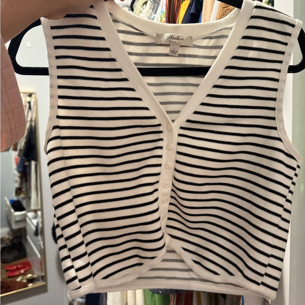 Monochrome Striped Tank Top